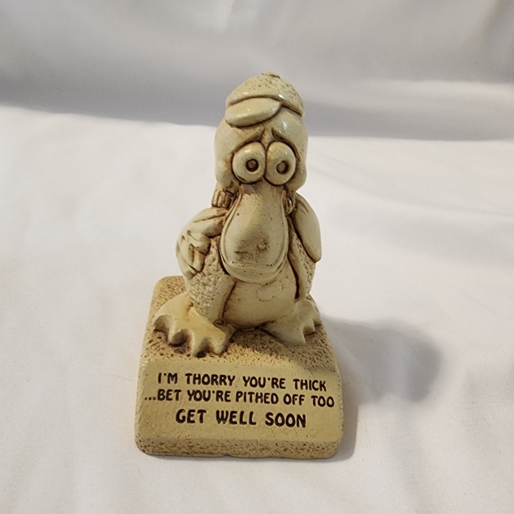 Vintage 1976 Paula Sillisculpts "Sick, bet your pithed off" Bird Pelican #W502
